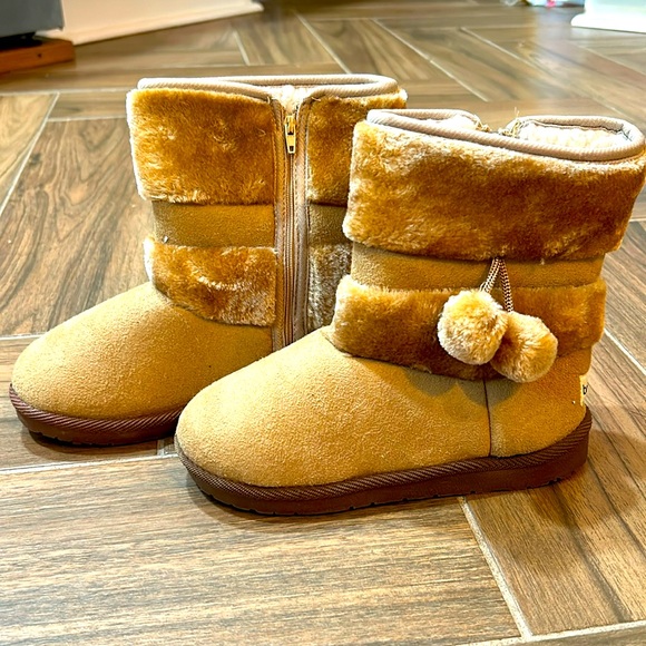 babe Other - Babe Tan Faux Fur Pom-Pom Boot